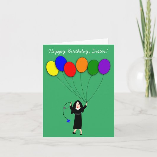 Carte Nun Joyeux Anniversaire Blanc (Devant)