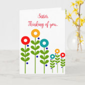 Carte Nun pense à toi (Fleur jaune)