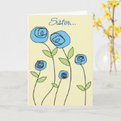 Carte Nun Penser à vous Floral (Fleur jaune)