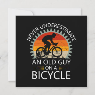 Carte N'undermettez jamais un vieil homme à vélo