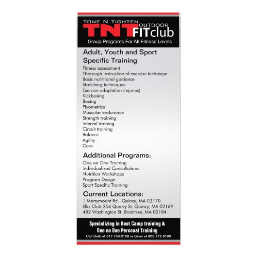 Carte nuptiale de support de TNT Boot Camp (Dos)