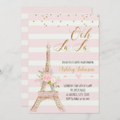 Carte nuptiale d'invitation de douche de Paris (Devant / Derrière)