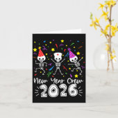 Carte Nurse Dancing Skeleton New Year Crew 2026 Funny Er (Fleur jaune)