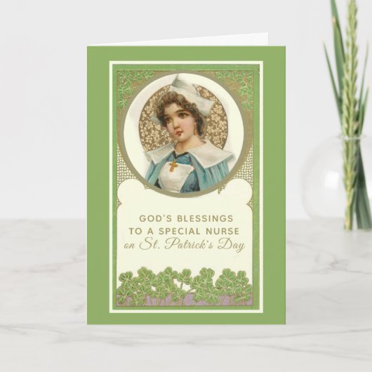 Carte Nurse Doctor St Patrick's Day Blessing Prayer (Devant)