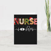 Carte Nurse Hat Heartbeat Xmas Santa Claus Snow Christma (Devant)