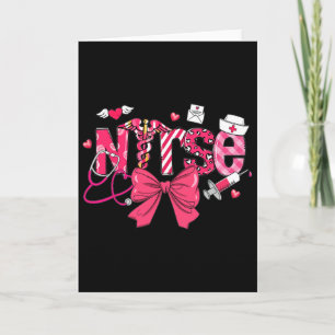Carte Nurse rose Saint-Valentin Coquette Arc Cupidons Pr