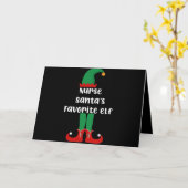 Carte Nurse Santa's Favorite Elf Funny Nurse Christmas (Fleur jaune)