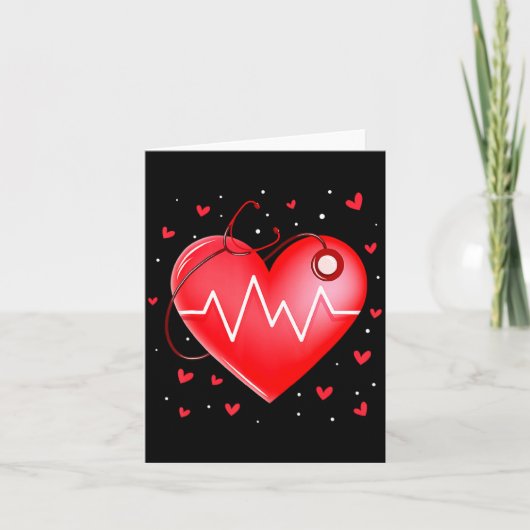 Carte Nurse Valentines Day Heart Stethoscope 2 _1  (Devant)