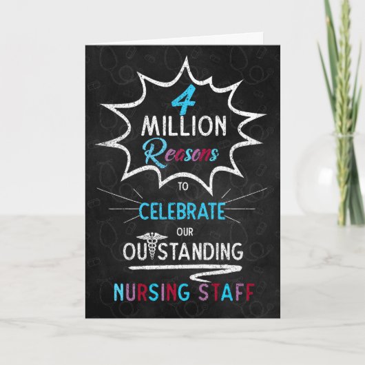Carte Nurses Week Chalkboard Theme for Staff (Devant)