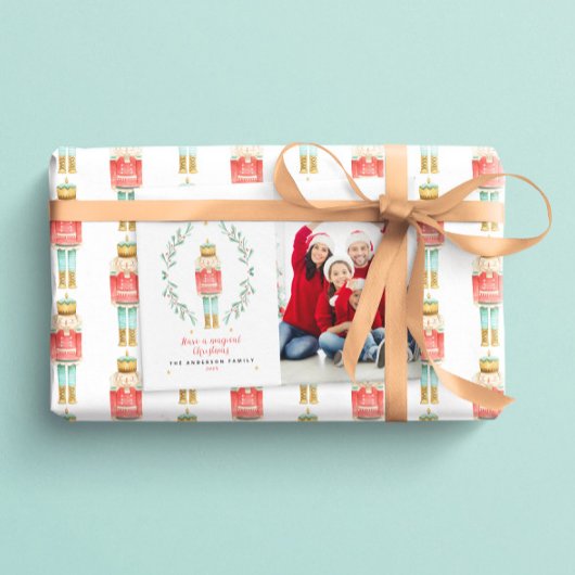 Carte Nutcracker aquarelle botanique 1 photo Noël