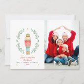 Carte Nutcracker aquarelle botanique 1 photo Noël (Devant)