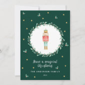 Carte Nutcracker aquarelle botanique joli Noël (Devant)