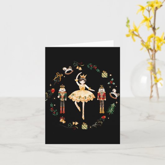 Carte Nutcracker Sugar Plum Fairy Winter Birthday Baby (Fleur jaune)