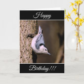 Carte Nuthatch Anniversaire Personnalisée (Fleur jaune)