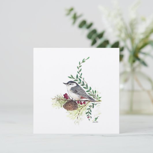 Carte Nuthatch Bird Art (Debout devant)