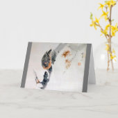 Carte Nuthatch Escalade Down a Tree, Watanabe Seitei (Fleur jaune)