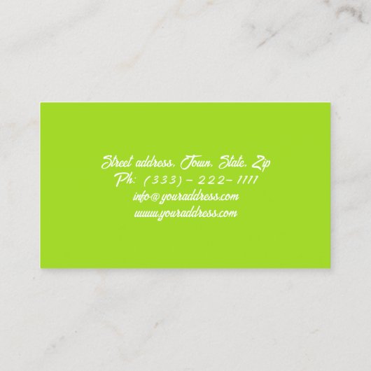 Carte nutritionniste jaune vert/Vie saine (Dos)