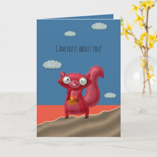 Carte Nuts sur vous Valentine Card (Fleur jaune)