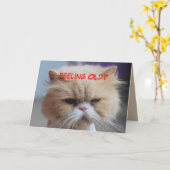 Carte N'y pensez même pas Humour de chat persan (Fleur jaune)