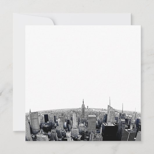 Carte NYC Skyline Etched Fisheye View (Devant)