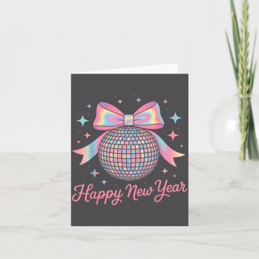 Carte Nye Disco Ball Luxury Golden Happy New Year  (Devant)
