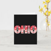Carte O-h-i-o Funny Skeletons Ohio In Midwestern Valenti (Fleur jaune)