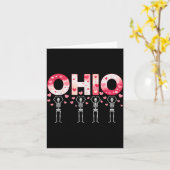 Carte O-h-i-o Funny Skeletons Ohio In Midwestern Valenti (Fleur jaune)