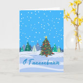 Carte O Tannenbaum arbre de Noël allemand en neige (Fleur jaune)