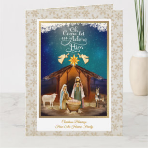 Carte « Ô venez, adorons-Le » Nativité Noël