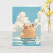 Carte Oasis aquatique du Capybara (Fleur jaune)