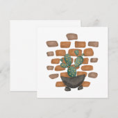 Carte Oasis de Cactus : Décor de mur de briques inspiré (Devant / Derrière)