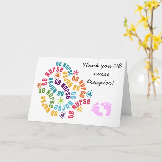 Carte OB Nurse (Fleur jaune)