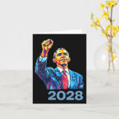 Carte Obama Président Vintage 2028 Obama (Fleur jaune)