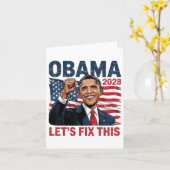 Carte Obama Vintage rétro patriotique 2028 (Fleur jaune)