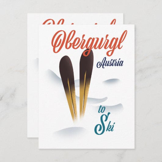 Carte Obergurgl Autriche poster ski (Devant / Derrière)