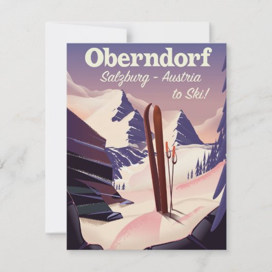 Carte Oberndorf, Salzbourg, Autriche, affiche de ski (Devant)
