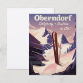 Carte Oberndorf, Salzbourg, Autriche, affiche de ski (Devant / Derrière)