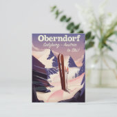 Carte Oberndorf, Salzbourg, Autriche, affiche de ski (Debout devant)