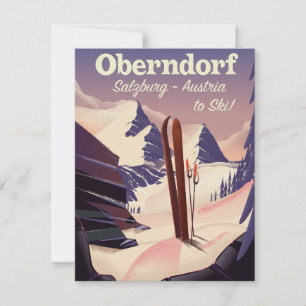 Carte Oberndorf, Salzbourg, Autriche, affiche de ski