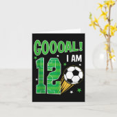 Carte Objectif J'Ai 12 Ans Jour Jour Jeu Soccer Thème (Fleur jaune)
