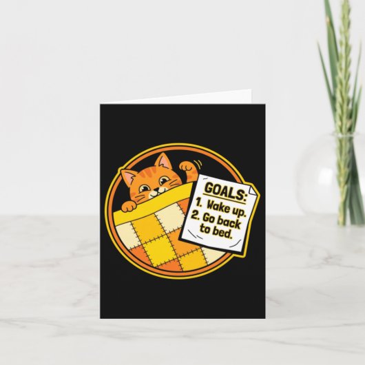 Carte Objectifs de chat drôles - Texte de dessin animé m (Devant)