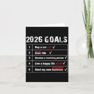 Carte Objectifs drôles 2026 Blagues Nouvel An Sarcastiqu