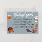 Carte Objectifs du week-end d'automne (Devant / Derrière)
