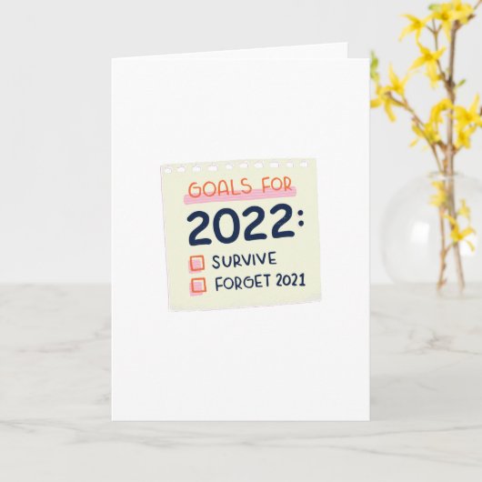 Carte Objectifs pour 2022 : Survivre, Oublier 2021 (Fleur jaune)