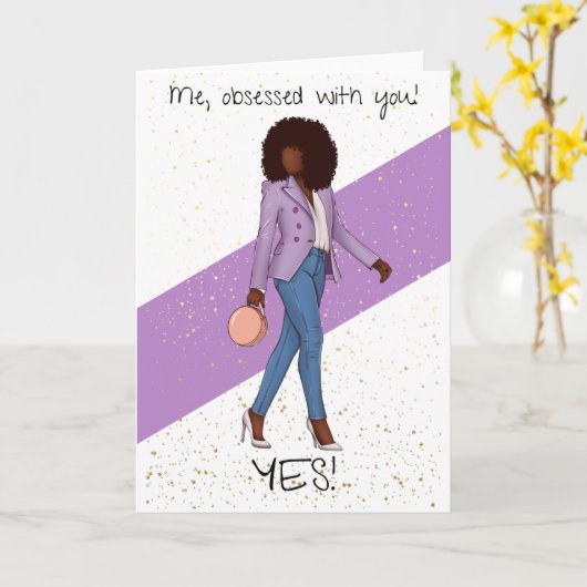 Carte Obsédée par toi (Fleur jaune)