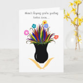 Carte Obtenez à vase bientôt joli bon les fleurs (Fleur jaune)