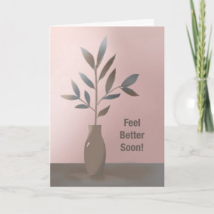 Carte Obtenez bien avec Vase minimaliste des branches