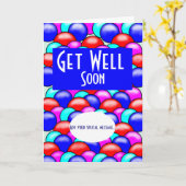 Carte Obtenez bien bientôt ballons de couleur vive ajout (Fleur jaune)