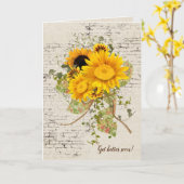 Carte Obtenez Bien Bientôt Bouquet De Fleur De Soleil Su (Fleur jaune)