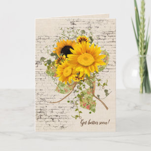 Carte Obtenez Bien Bientôt Bouquet De Fleur De Soleil Su